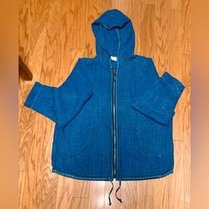 Women’s Elisabeth by Liz Claiborne Indigo 100% Linen Full Zip Hoodie